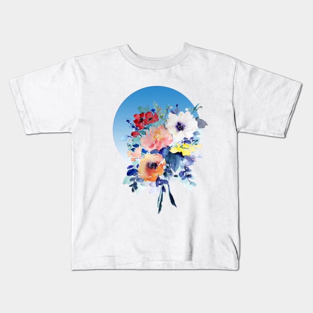 Sky Bouquet Kids T-Shirt by jayennecuaart
